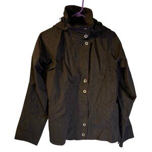 Nau Women's Water Repellent Jacket Sz S Neutral Full Zip Hooded Outdoors Casual